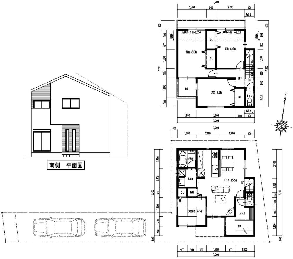 Building plan example (floor plan). Building plan example (II-2 No. land) Building price 10.6 million yen, Building area 95.58 sq m