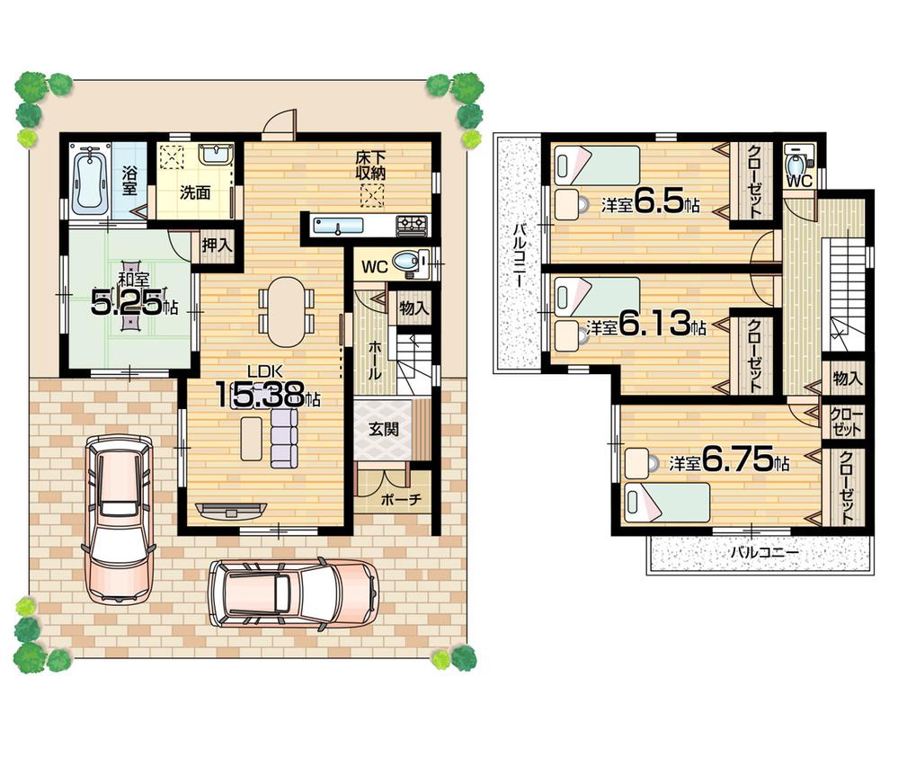Floor plan. 38,800,000 yen, 4LDK, Land area 100.04 sq m , Building area 94.36 sq m