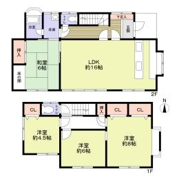 Floor plan. 26.5 million yen, 4LDK, Land area 190.02 sq m , Building area 190.02 sq m
