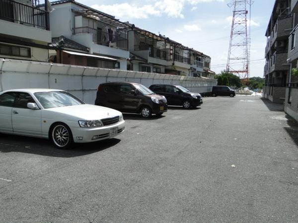 Parking lot. There is a plane on-site parking