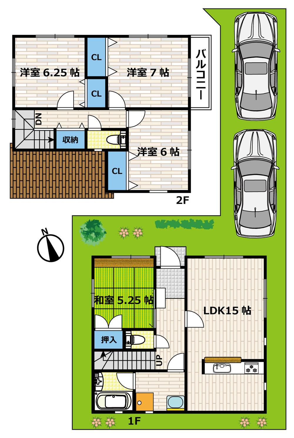 Floor plan. (No. 2 locations), Price 33,300,000 yen, 4LDK, Land area 131.97 sq m , Building area 95.37 sq m