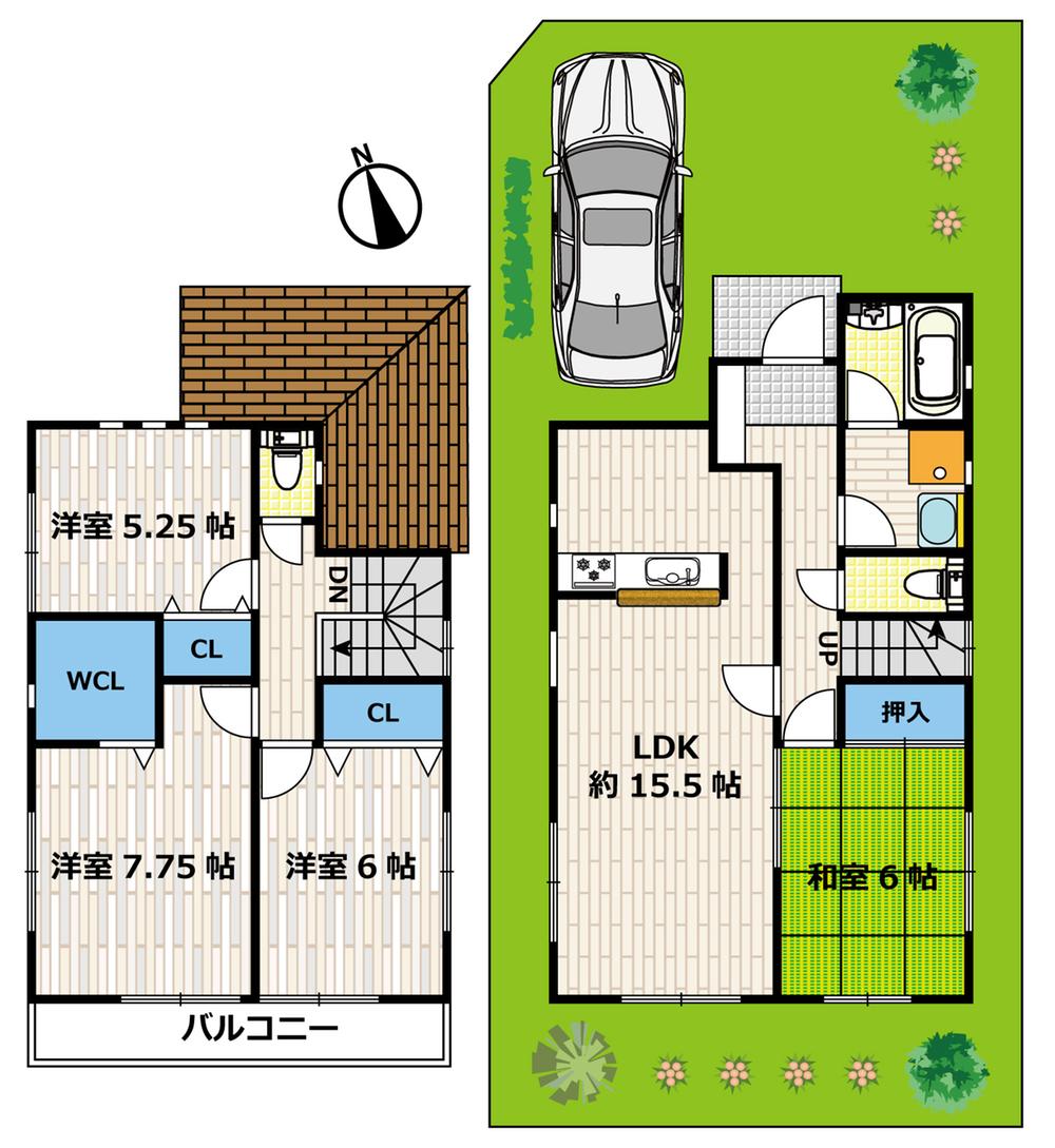 Floor plan. (No. 4 locations), Price 34,800,000 yen, 4LDK, Land area 114.37 sq m , Building area 95.57 sq m