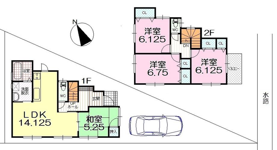 Floor plan. 22,800,000 yen, 4LDK, Land area 97.83 sq m , Building area 90.91 sq m Floor
