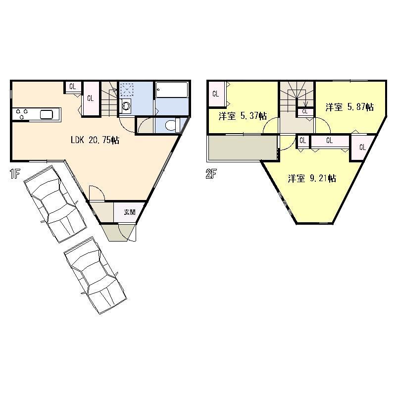 Floor plan. Southeast, Sun light, ENE-FARM with. It is a subdivision of the total 37 compartments. Parking is two Allowed.