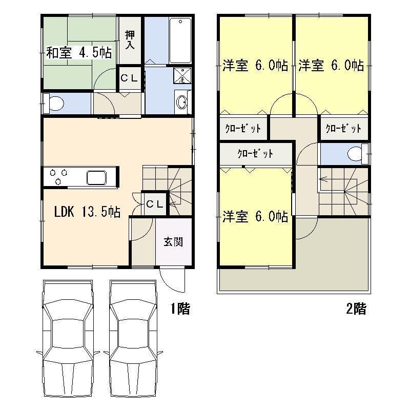 Floor plan. LDK with a counter kitchen, Jewels each floor toilet. December 2006 is built. 