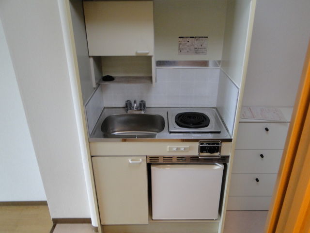 Kitchen. It is a compact kitchen. 