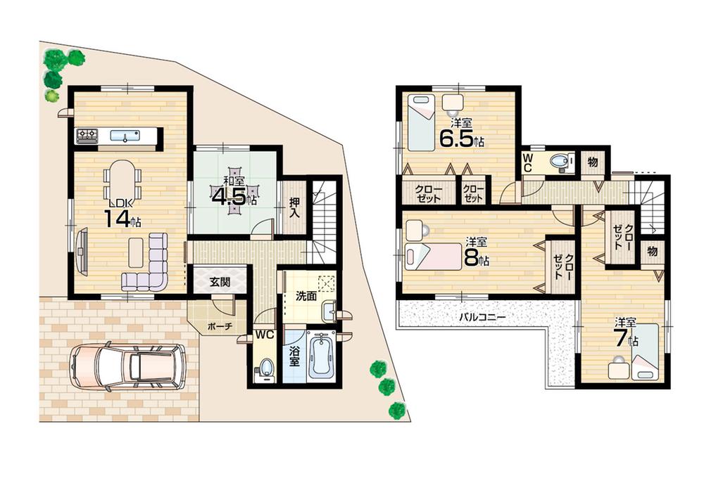 Floor plan. 21,800,000 yen, 4LDK, Land area 105.97 sq m , Building area 97.2 sq m