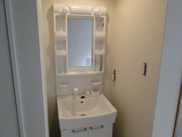 Washroom. With attention of shower independent wash basin