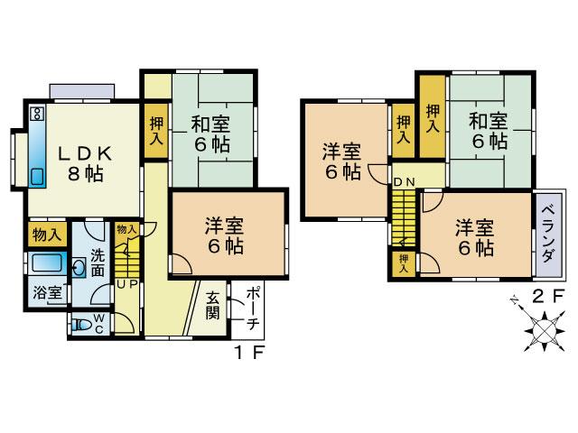 Floor plan. 15.8 million yen, 5DK, Land area 140.35 sq m , Building area 93.99 sq m