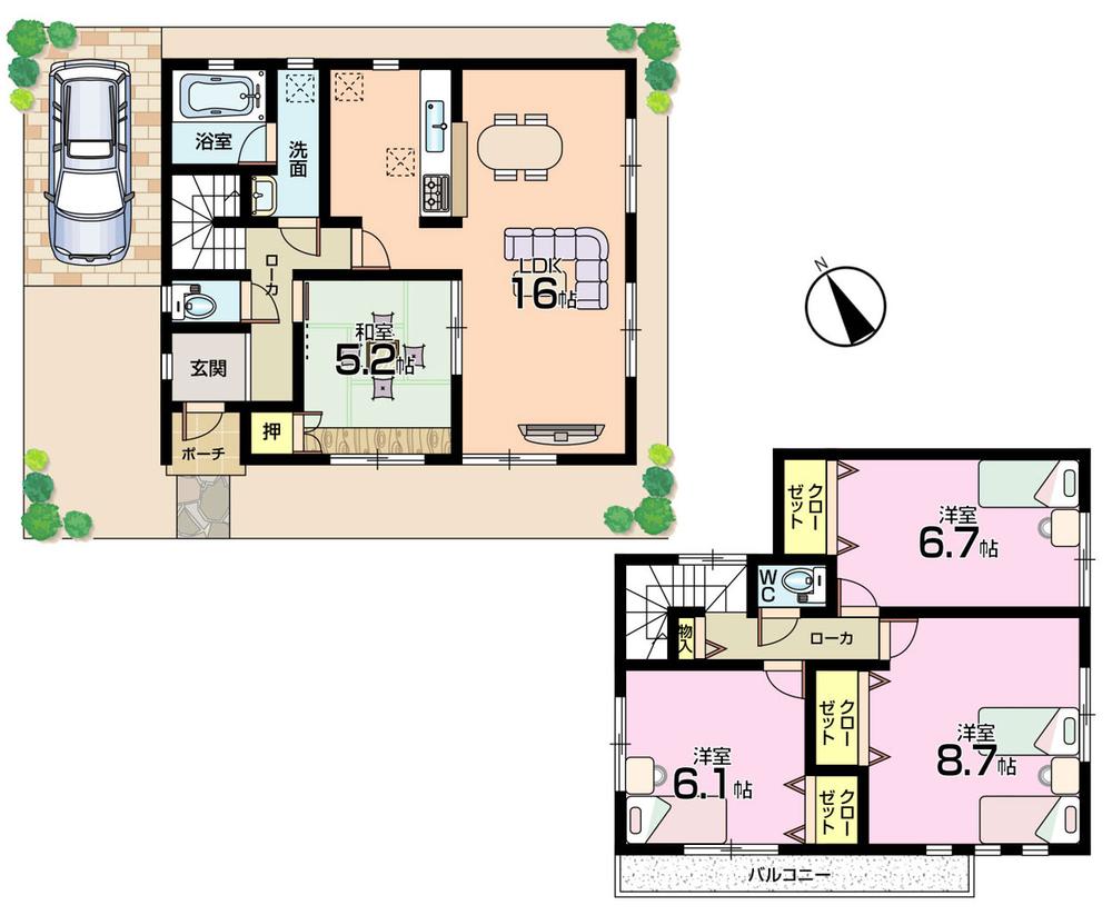 Floor plan. (3 Building), Price 21,800,000 yen, 4LDK, Land area 161.62 sq m , Building area 97.19 sq m