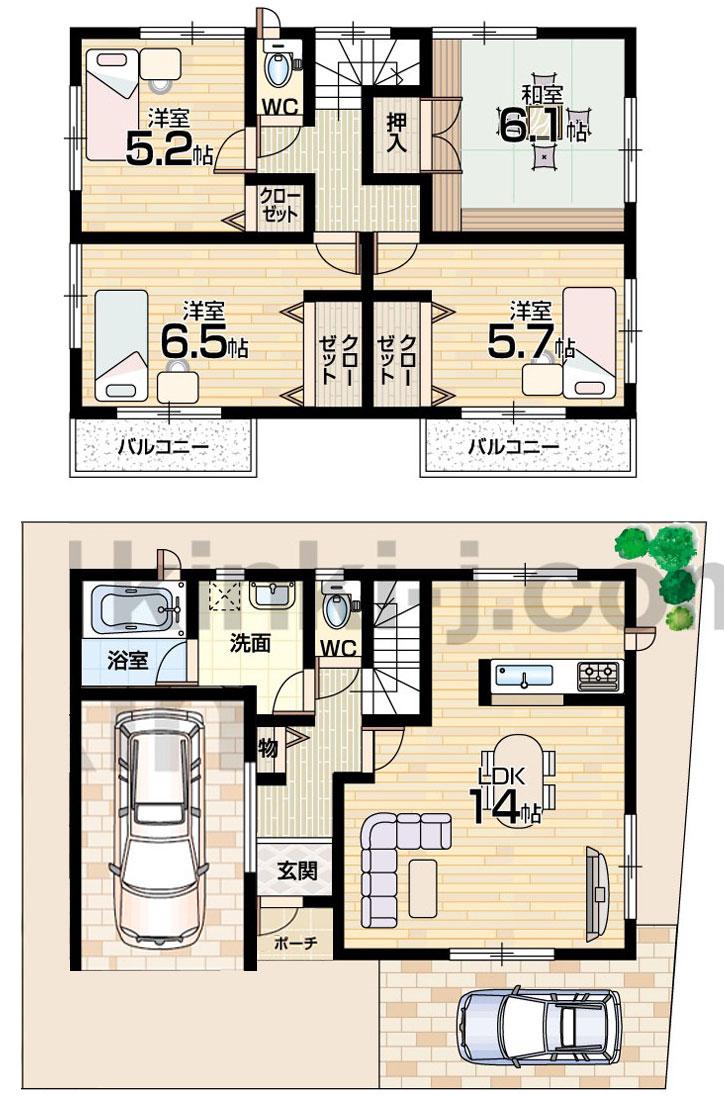 Floor plan. (No. 3 locations), Price 21.5 million yen, 4LDK, Land area 93.79 sq m , Building area 101.24 sq m
