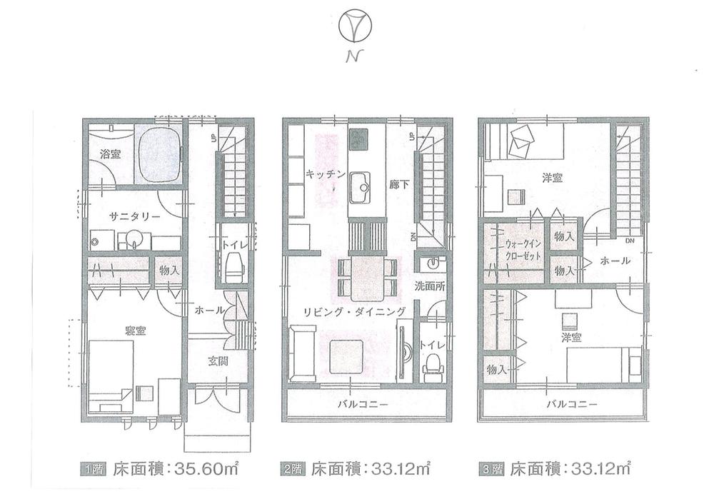 Compartment figure. Land price 5.8 million yen, Land area 75.44 sq m