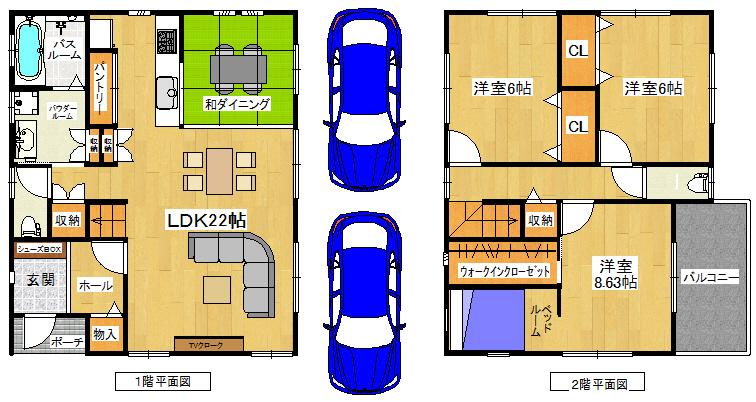 Floor plan. 26,800,000 yen, 4LDK, Land area 116.4 sq m , Building area 104.08 sq m