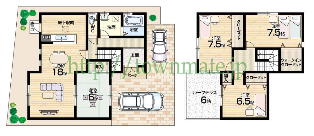 Floor plan. 35,800,000 yen, 4LDK, Land area 142.61 sq m , Building area 110.13 sq m Floor