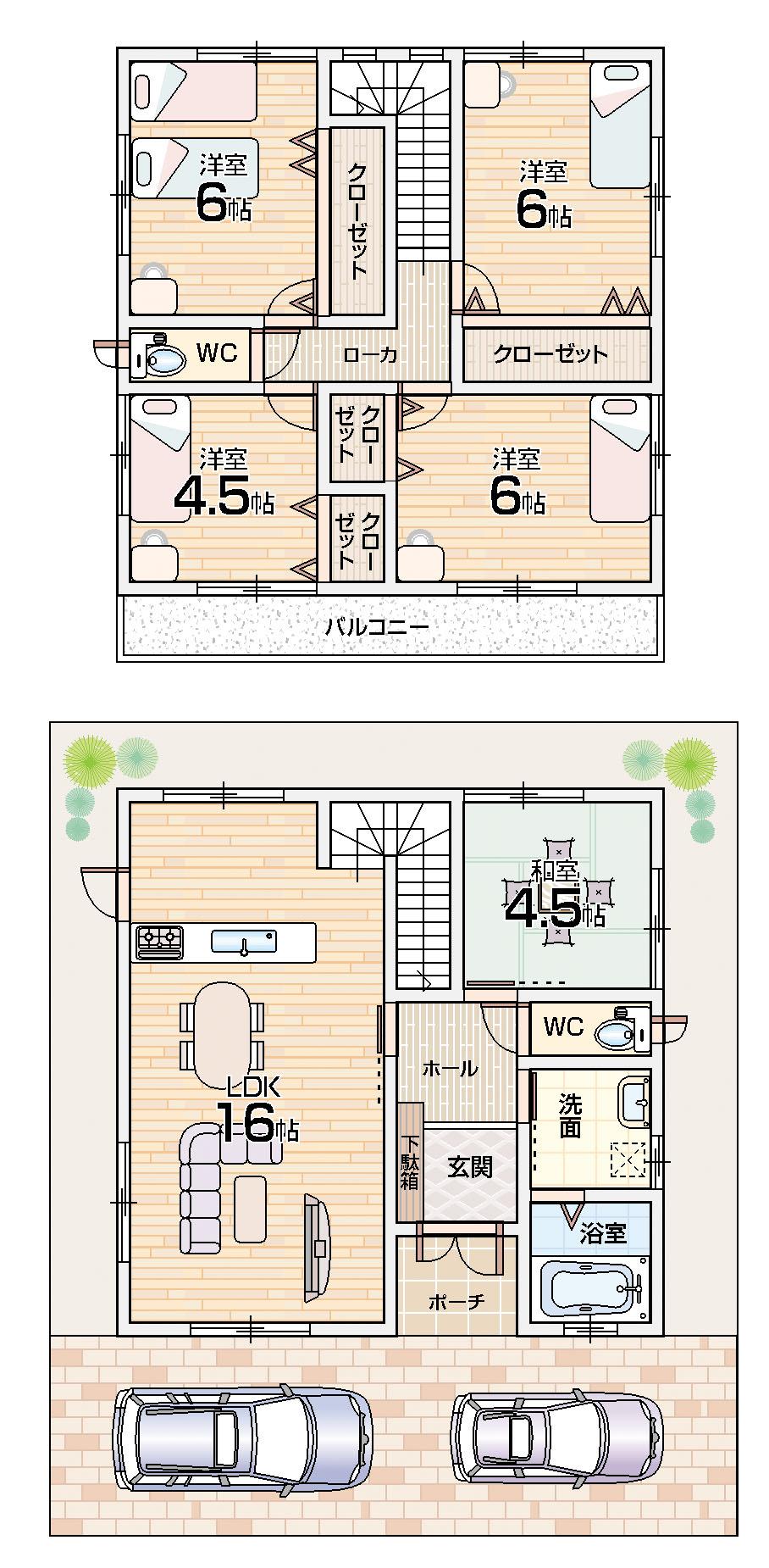 Floor plan. (A No. land), Price 26,800,000 yen, 5LDK, Land area 99.45 sq m , Building area 103.51 sq m