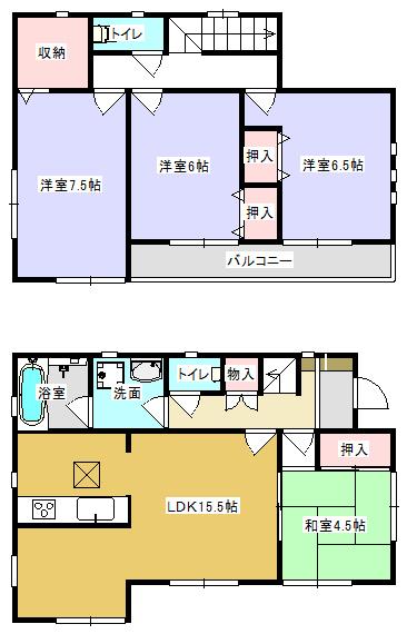 Floor plan. 24,800,000 yen, 4LDK, Land area 110.01 sq m , Building area 95.17 sq m