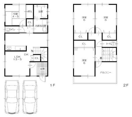 Floor plan. 23.8 million yen, 4LDK, Land area 101.35 sq m , Building area 92.34 sq m