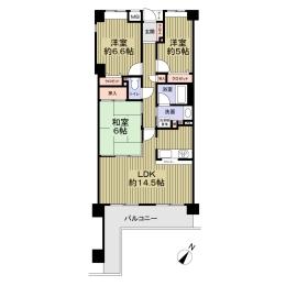 Floor plan. 3LDK, Price 16.8 million yen, Occupied area 71.83 sq m , Balcony area 12 sq m
