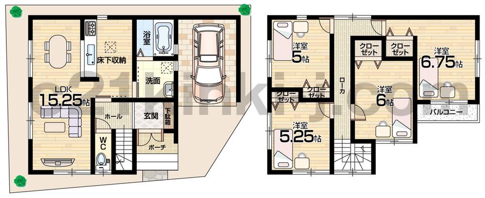Floor plan. (No. 3 locations), Price 21,800,000 yen, 4LDK, Land area 81.27 sq m , Building area 101.24 sq m