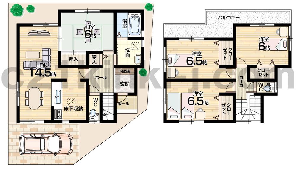 Floor plan. (No. 5 locations), Price 23.8 million yen, 4LDK, Land area 90 sq m , Building area 93.96 sq m