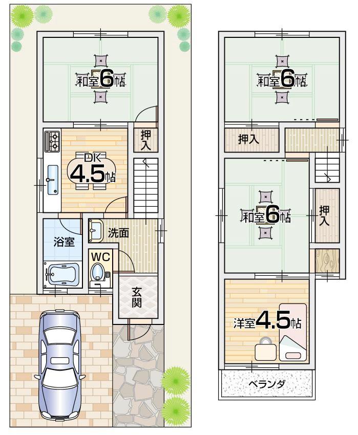 Floor plan. 5.8 million yen, 4DK, Land area 52.02 sq m , Building area 59.12 sq m floor plan