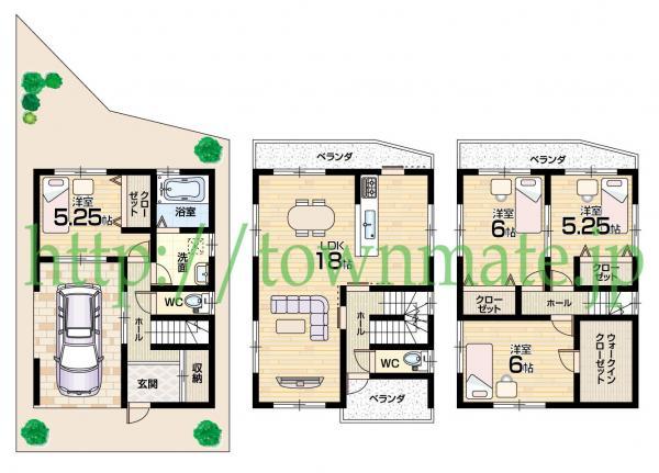 Floor plan. 23.8 million yen, 4LDK, Land area 65.79 sq m , Building area 114.21 sq m Floor