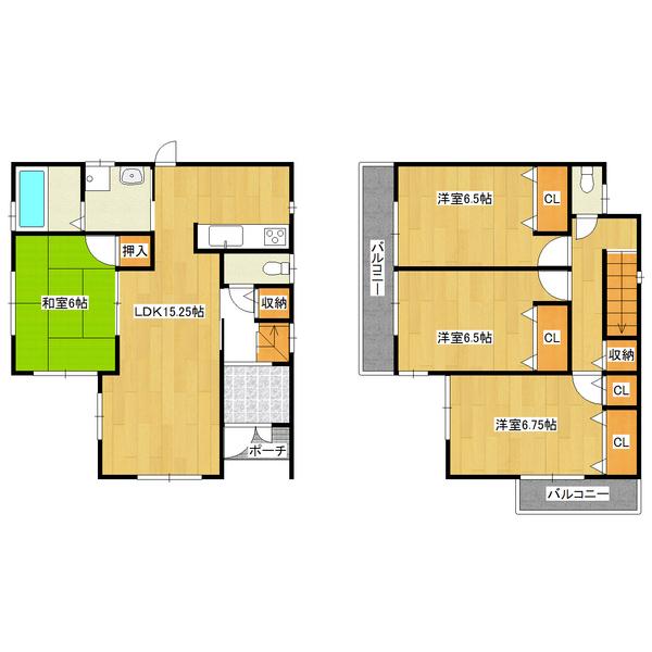 Floor plan. 38,800,000 yen, 4LDK, Land area 100.04 sq m , Building area 94.36 sq m