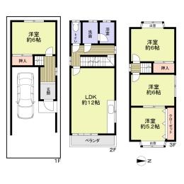Floor plan. 8.9 million yen, 4LDK, Land area 49.16 sq m , Building area 97.2 sq m