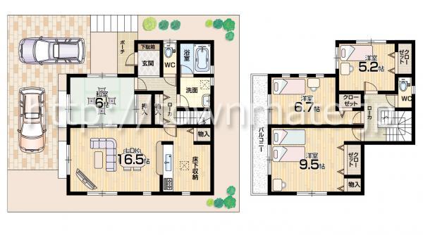 Floor plan. 28,900,000 yen, 4LDK, Land area 131.86 sq m , Building area 102.86 sq m 1 No. floor plan site area 131.86 square meters building area 102.86 square meters