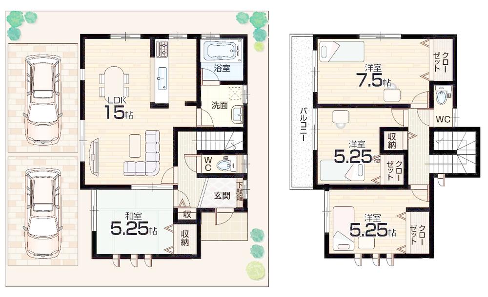 Floor plan. (No. 2 locations), Price 27,900,000 yen, 4LDK, Land area 100.2 sq m , Building area 95.22 sq m