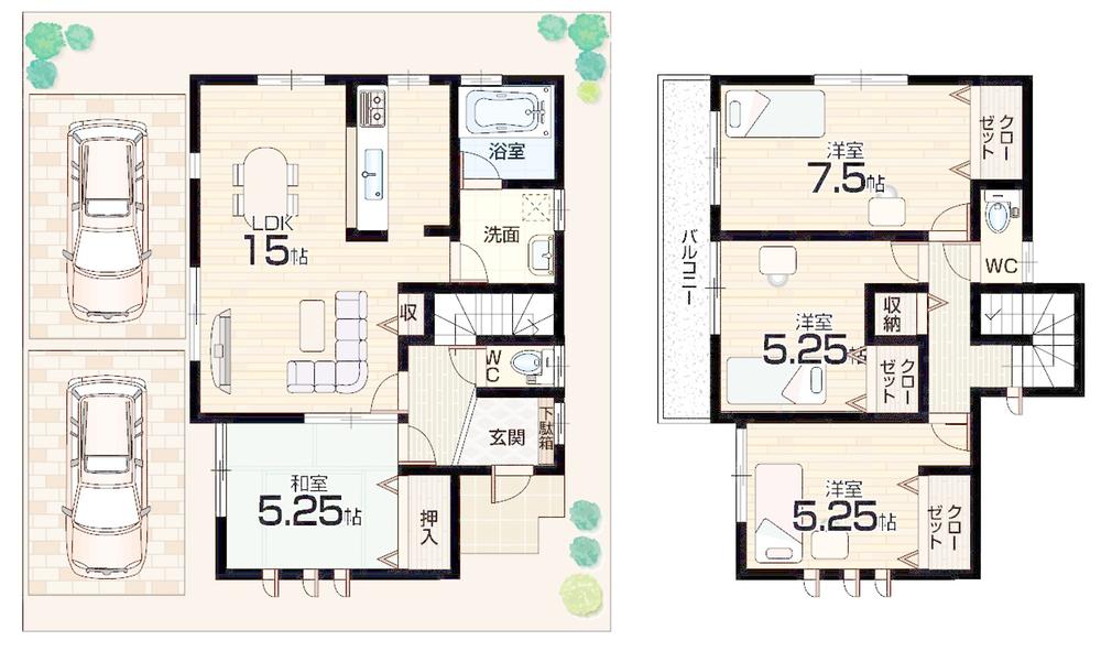 Floor plan. (No. 3 locations), Price 27,900,000 yen, 4LDK, Land area 100.2 sq m , Building area 95.22 sq m