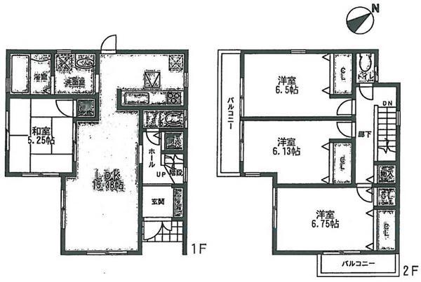 Floor plan. 38,800,000 yen, 4LDK, Land area 100.04 sq m , Building area 94.36 sq m