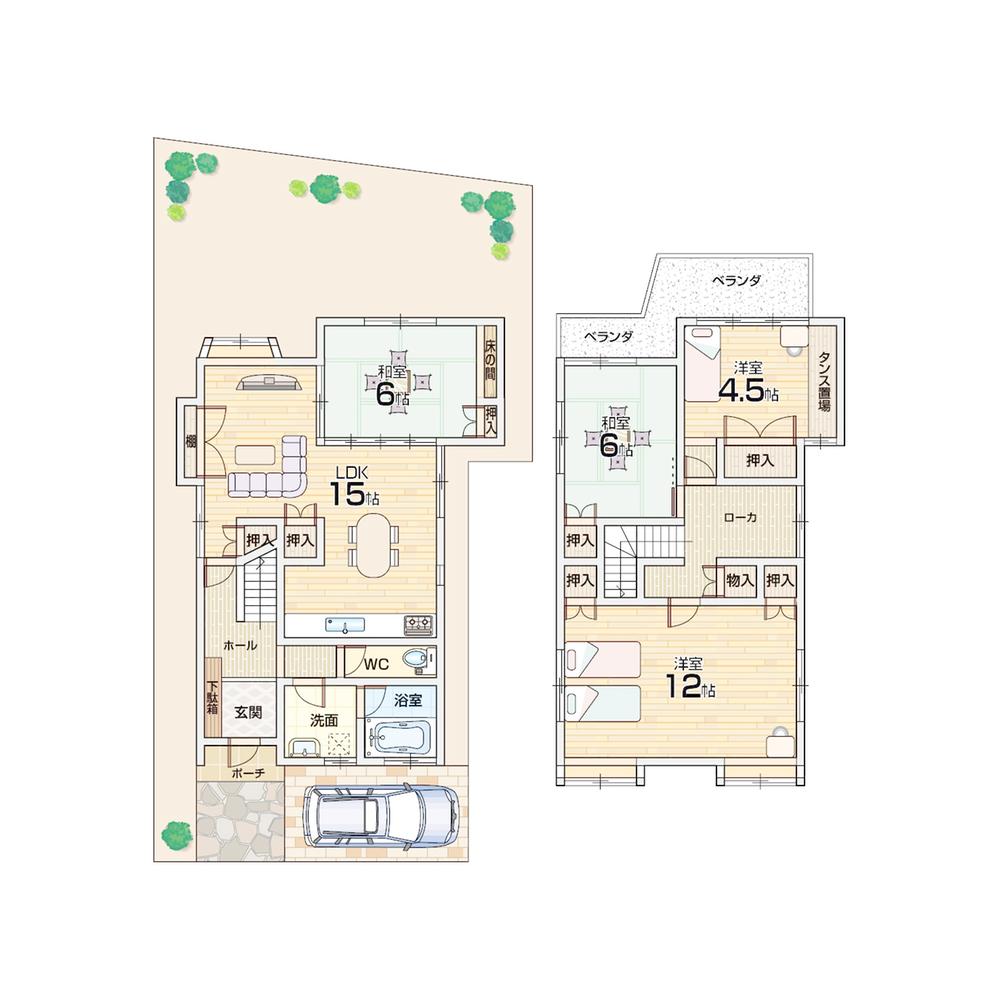 Floor plan. 19.5 million yen, 4LDK, Land area 100.34 sq m , Building area 101.85 sq m floor plan