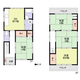 Floor plan. 13.8 million yen, 4DK, Land area 79.77 sq m , Building area 75.33 sq m