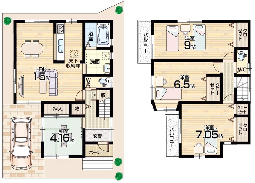 Floor plan. 27.5 million yen, 4LDK, Land area 96.2 sq m , Building area 95.76 sq m A No. land