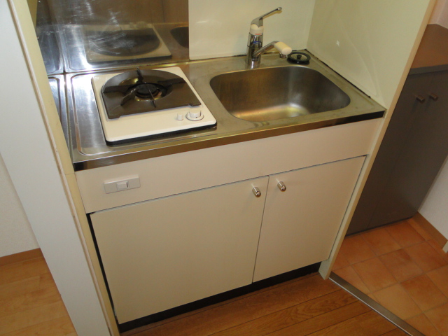 Kitchen. 1-neck is equipped with gas stove. 