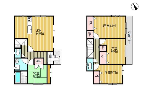 Floor plan. 25,800,000 yen, 4LDK, Land area 100.52 sq m , Building area 100.52 sq m