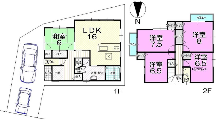 Floor plan. 28 million yen, 5LDK, Land area 121.62 sq m , Building area 119.07 sq m