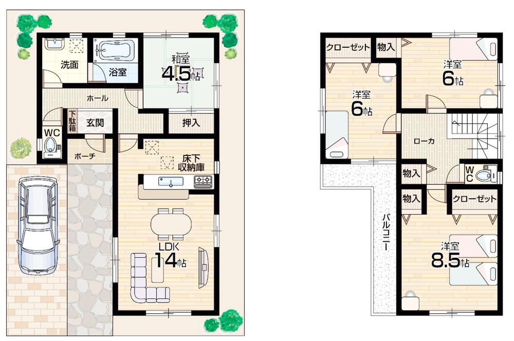 Floor plan. (No. 2 locations), Price 23.8 million yen, 4LDK, Land area 90.03 sq m , Building area 93.55 sq m