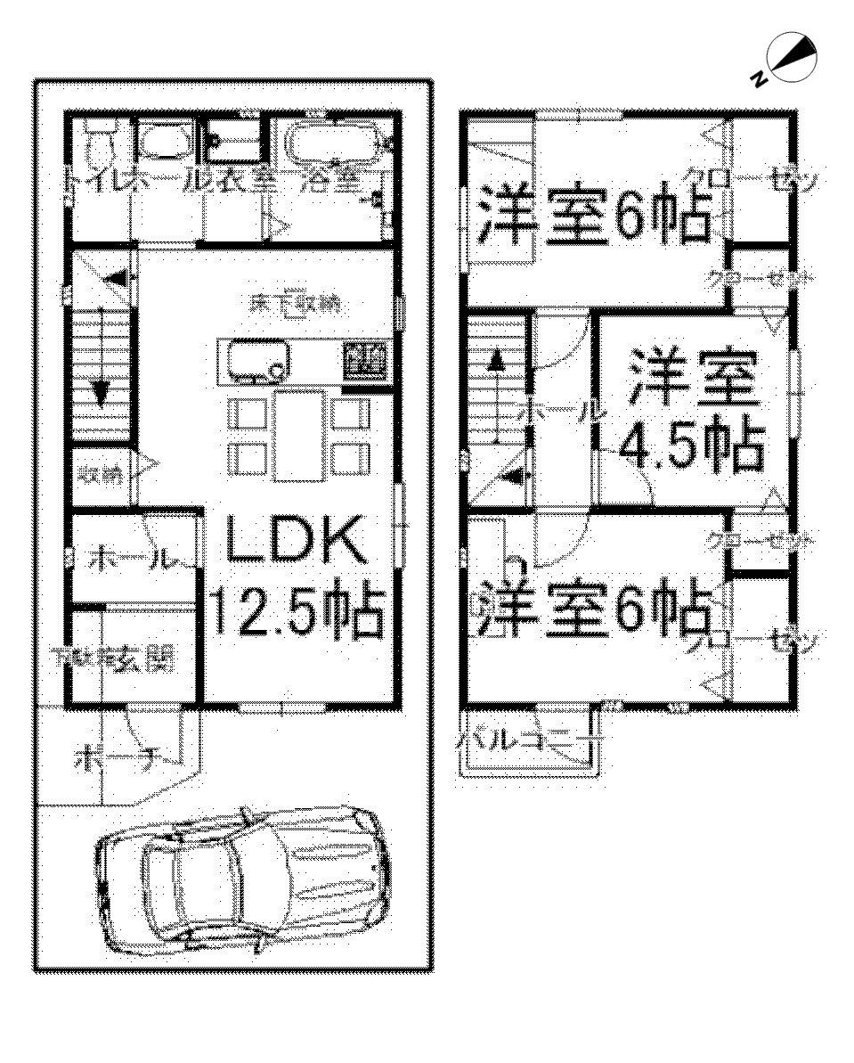 Floor plan. 16.8 million yen, 3LDK, Land area 64.18 sq m , Building area 74.52 sq m