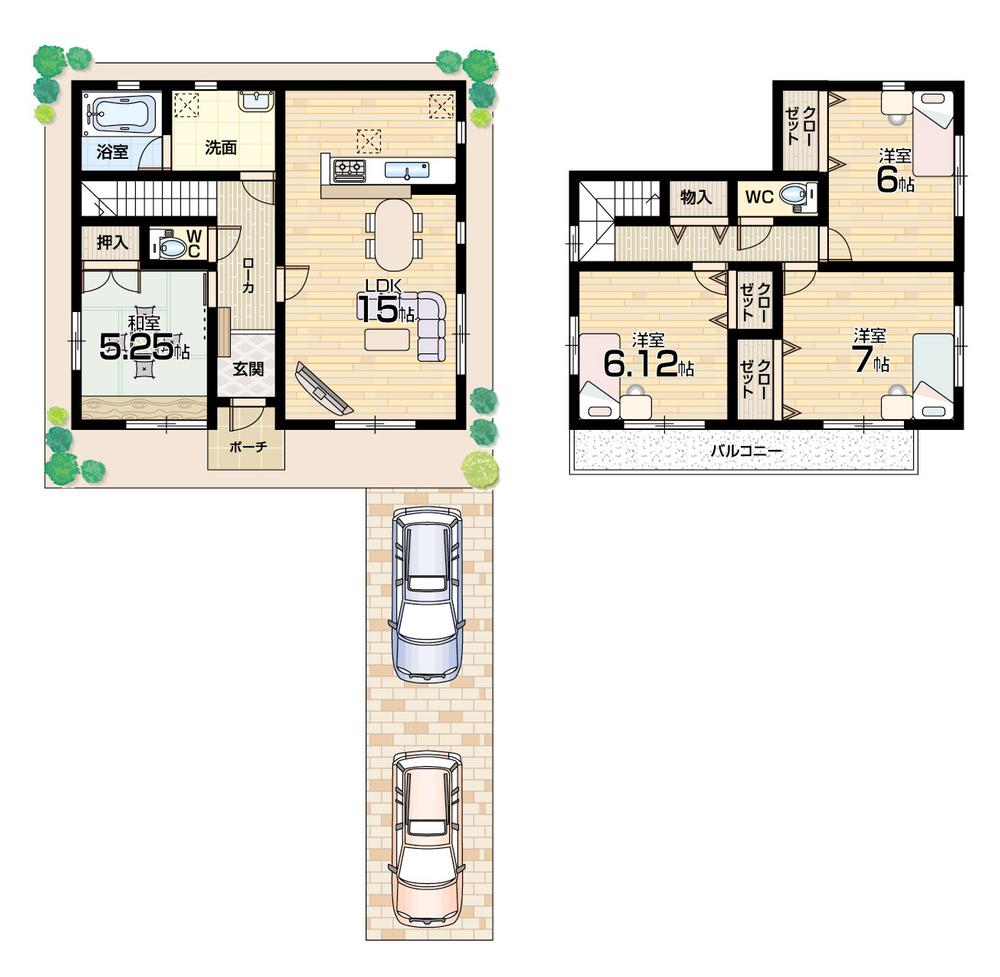 Floor plan. 33,300,000 yen, 4LDK, Land area 129.49 sq m , Building area 95.37 sq m