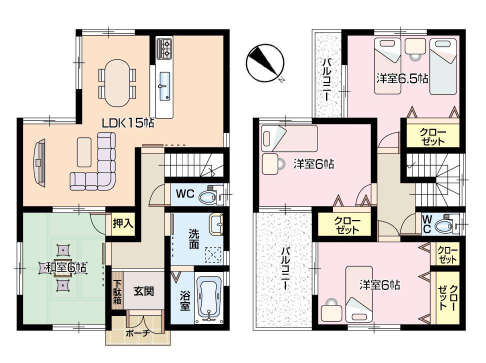 Floor plan. (No. 1 point), Price 31,800,000 yen, 4LDK, Land area 118.47 sq m , Building area 94.77 sq m