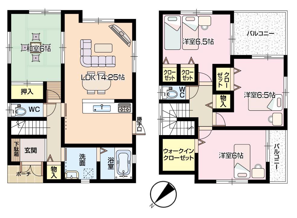 Floor plan. (No. 4 locations), Price 28.8 million yen, 4LDK, Land area 136.99 sq m , Building area 96.39 sq m