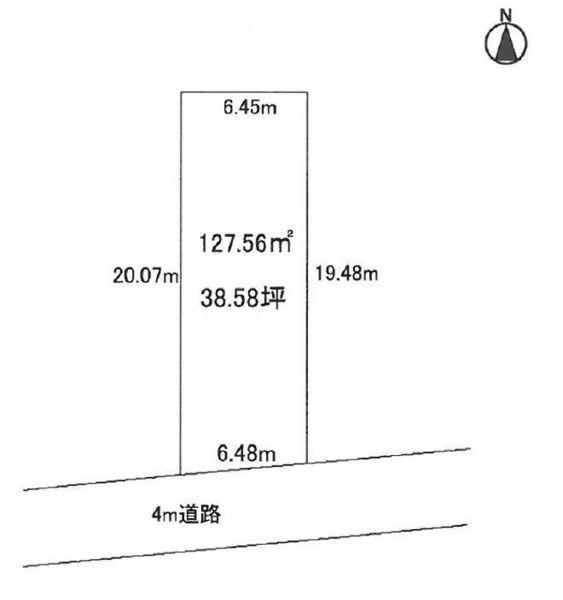 Compartment figure. Land price 9.8 million yen, Land area 127.56 sq m