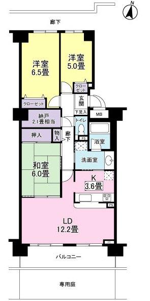 Floor plan. 3LDK + S (storeroom), Price 13.5 million yen, Occupied area 77.63 sq m , Balcony area 10.08 sq m