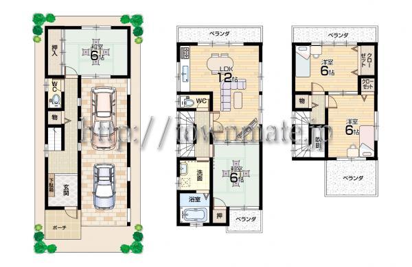 Floor plan. 17.8 million yen, 4LDK, Land area 64.87 sq m , Building area 116.64 sq m Floor