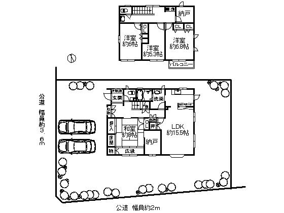 Floor plan. 43,800,000 yen, 4LDK + 2S (storeroom), Land area 294.18 sq m , Building area 143.54 sq m