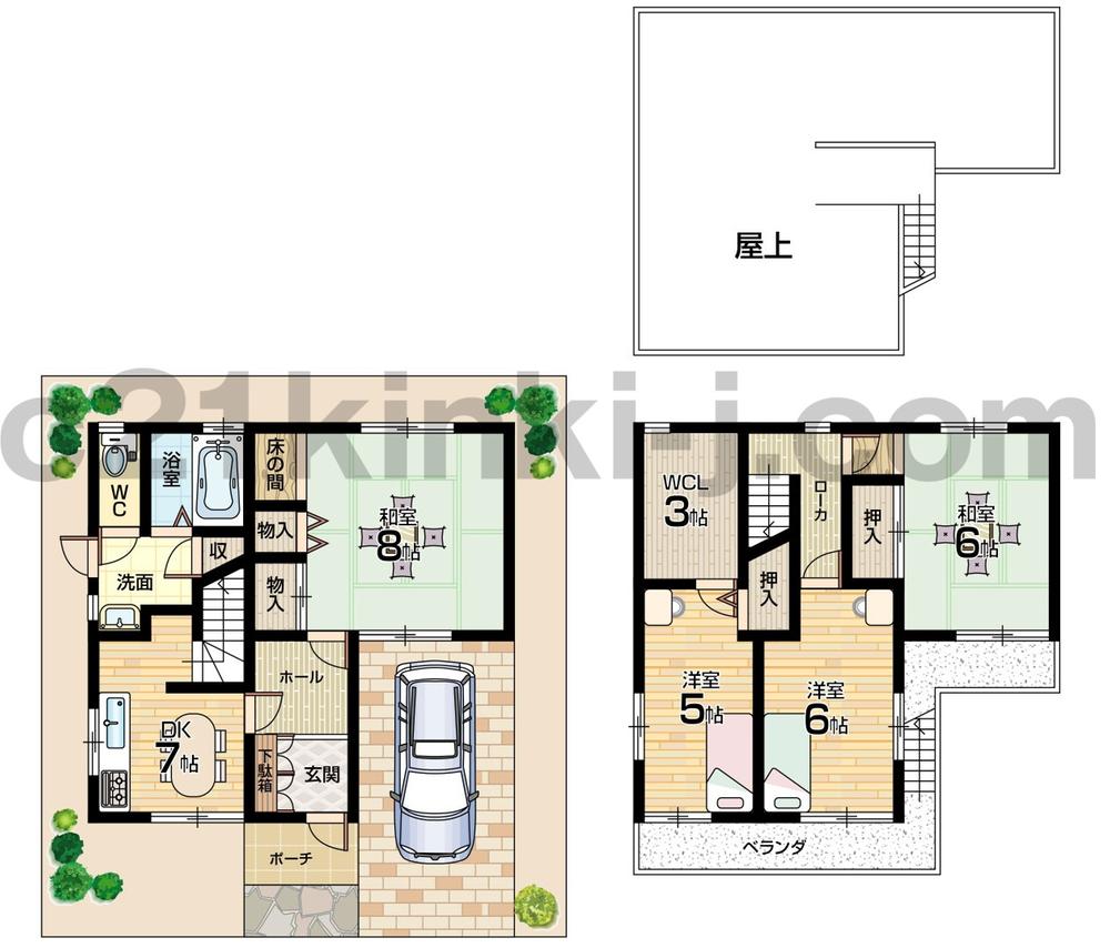 Floor plan. 10.8 million yen, 4DK + S (storeroom), Land area 87.11 sq m , Building area 86.6 sq m floor plan