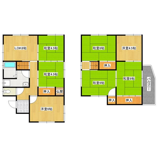 Floor plan. 7.5 million yen, 7DK, Land area 106.48 sq m , Building area 82.89 sq m