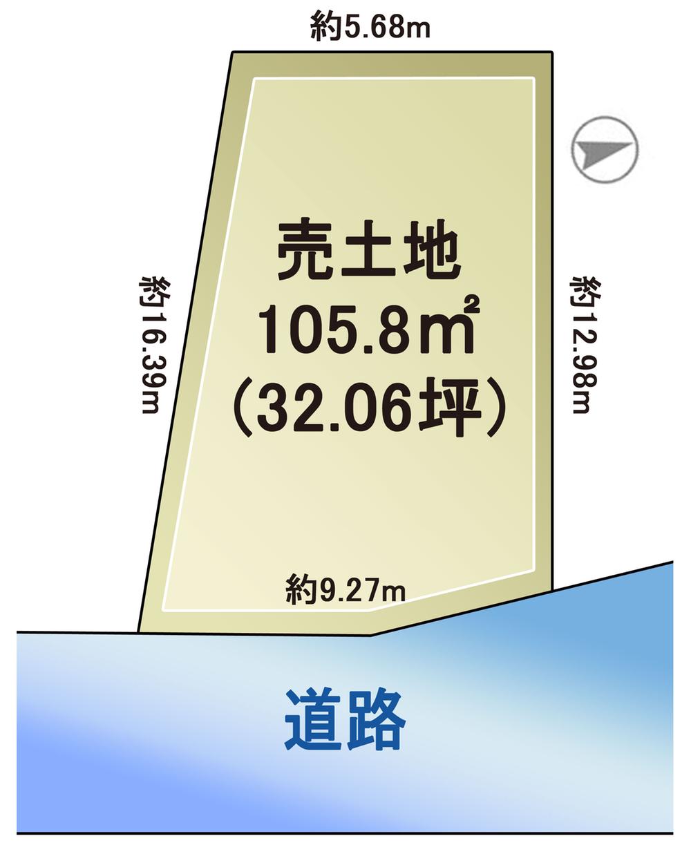 Compartment figure. Land price 13.8 million yen, Land area 105.8 sq m